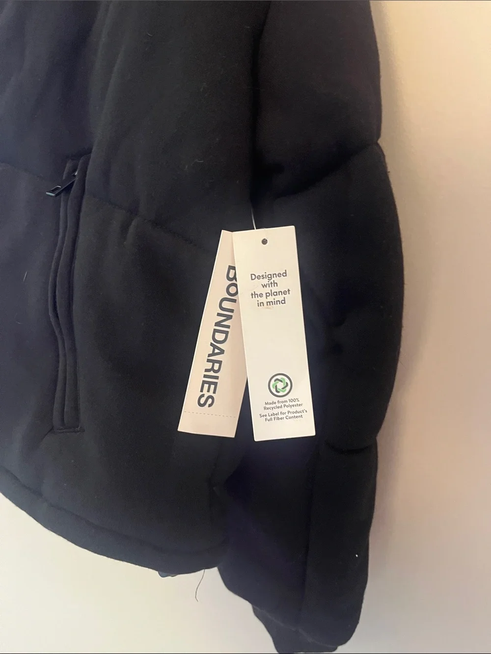 Womens Black Cropped Puffer Jacket